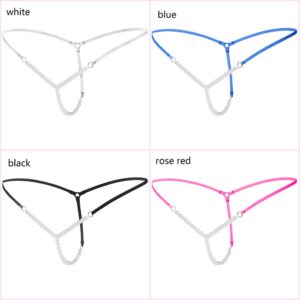 Sexy Bottom Women Pearl G string Thongs Elastic Briefs Crotch Open Thongs Seamless Underwear Sex Wear Erotic Panties with Pearl