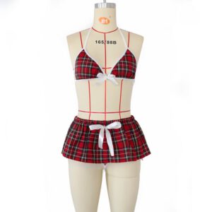 Ladies Sexy Lingerie Sexy Underwear Hot Sheer Naughty Maid Plaid Uniform Outfit Erotic Cosplay Costumes plus size M-3XL