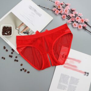 Women Sexy Opening Crotch Panties Lace Open Spandex Crotchless Thongs for Sex Plus Size Female Underpants Bowknot Briefs Tangas