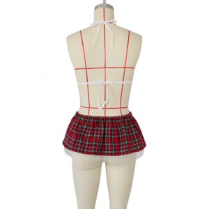 Ladies Sexy Lingerie Sexy Underwear Hot Sheer Naughty Maid Plaid Uniform Outfit Erotic Cosplay Costumes plus size M-3XL