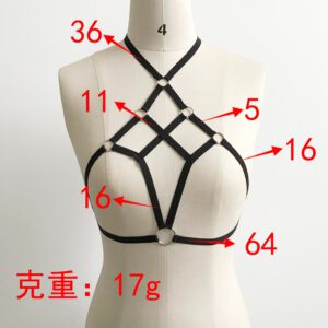 Sexy Women Girl Appliques Hollow Out Elastic Cage Bra Bandage Strappy Halter Bra