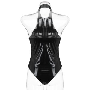 Patent Leather Bodysuit Women Halter Tight Backless Lingerie Night Clubwear Women Sexy Hot Exotic Underwear Lengerie Femenina