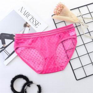 Women Panties Sexy Underwear Sexy Lace Slim Transparent Panties Black Perspective Thong Cotton Panty Black Red Underwear W3