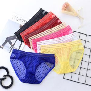 Women Panties Sexy Underwear Sexy Lace Slim Transparent Panties Black Perspective Thong Cotton Panty Black Red Underwear W3