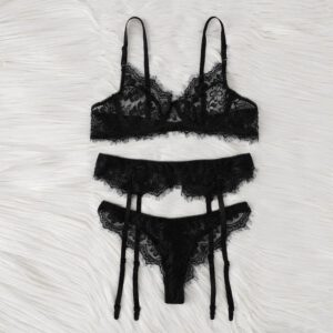 Fashion Women Sexy Lace Bra Lingerie Briefs Garter Underwear Sleepwear Bodysuit intimates sexy open bra set lenceria mujer