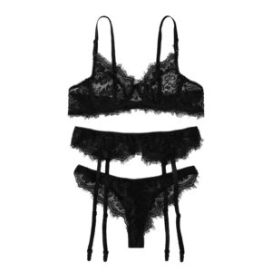 Fashion Women Sexy Lace Bra Lingerie Briefs Garter Underwear Sleepwear Bodysuit intimates sexy open bra set lenceria mujer