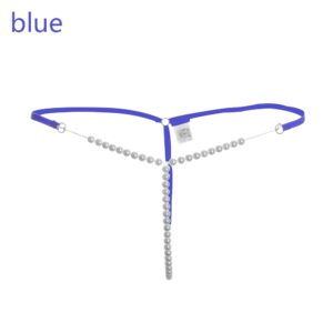 Sexy Bottom Women Pearl G string Thongs Elastic Briefs Crotch Open Thongs Seamless Underwear Sex Wear Erotic Panties with Pearl