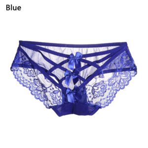 1PC Sexy Erotic Panties for Women Lace Bow Briefs G-String Low Waist Sexy Cross Bandage Transparent Thong Lingerie Underwear