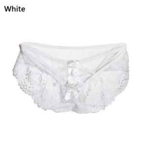 1PC Sexy Erotic Panties for Women Lace Bow Briefs G-String Low Waist Sexy Cross Bandage Transparent Thong Lingerie Underwear