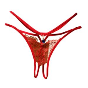 Women's Underpant Lace Cross Open Crotch Panties Perspective Thong Temptation Sexy Underwear Fantastic Low-waist One Size Brief