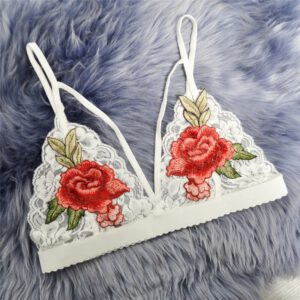 Women's bra applique bandage lace tight crop top purely sexy sexy gathered sexy bra сексуальное белье sütyen эротическое 05*