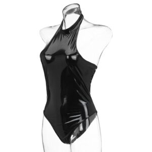 Patent Leather Bodysuit Women Halter Tight Backless Lingerie Night Clubwear Women Sexy Hot Exotic Underwear Lengerie Femenina