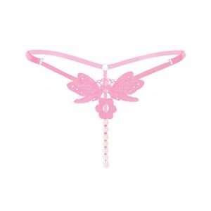 Sexy Lady Embroidery G-string V-string Panties Adjustable Size Underwear